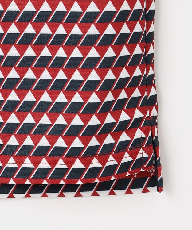 23区GOLF 【MEN】フラッグ総柄ポロシャツ レッド系5