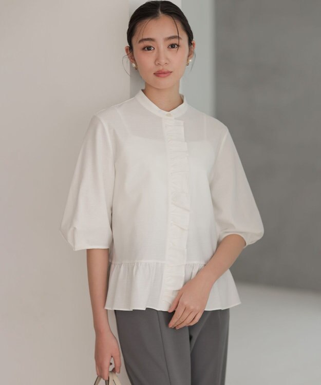 組曲 S 【先行予約・WEB限定】ツイルジャージーフリル カットソー ホワイト系
