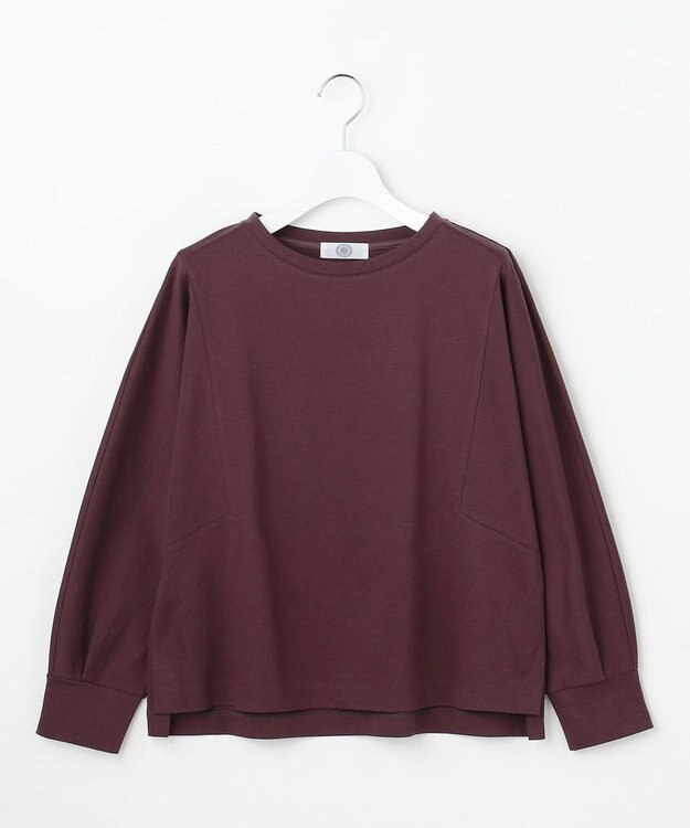 J.PRESS LADIES ポンチ ボートネック カットソー バーガンディ系