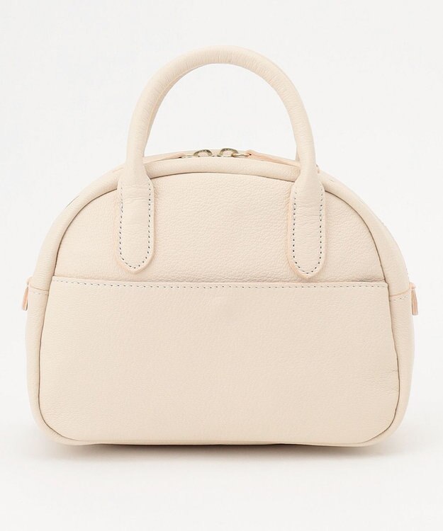 UNBILLION perche 牛革ハラコタイプ×ゴートハーフムーン2wayボストン アイボリー