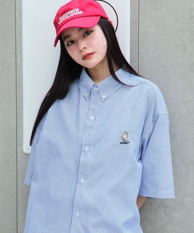 WEGO 【ユニセックス着用ITEM/MLサイズ展開】オックスフォードワンポイントシャツ（SS） 柄2