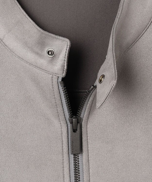 JOSEPH HOMME 【ストレッチ】レザーライクジャージーニットブロック　ZIP UPブルゾン ライトグレー系