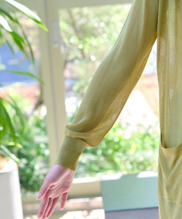 Tiaclasse 【接触冷感】着流しロングニットカーディガン グリーン