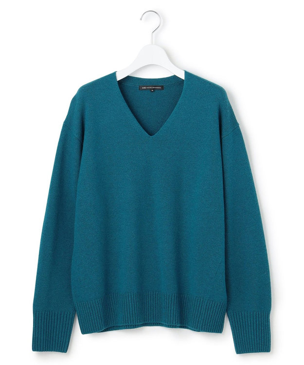 23区 【見上愛さんコラボカラー/VERY掲載】カシミヤブレンド Vネック ニット ピーコックグリーン系