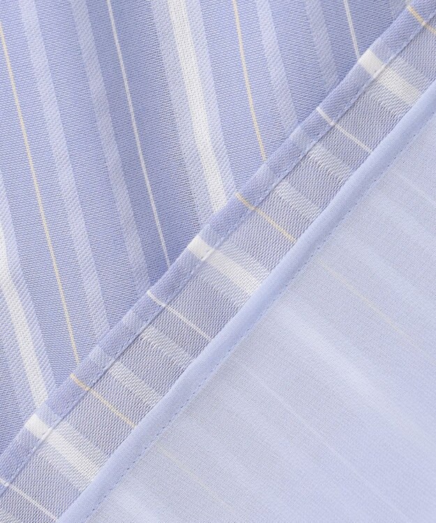 J.PRESS LADIES 【洗える】SHEERストライプ クルーネック ブラウス サックスストライプ系