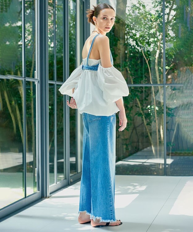 BEIGE， PROTAGONISTA / パフブラウス White