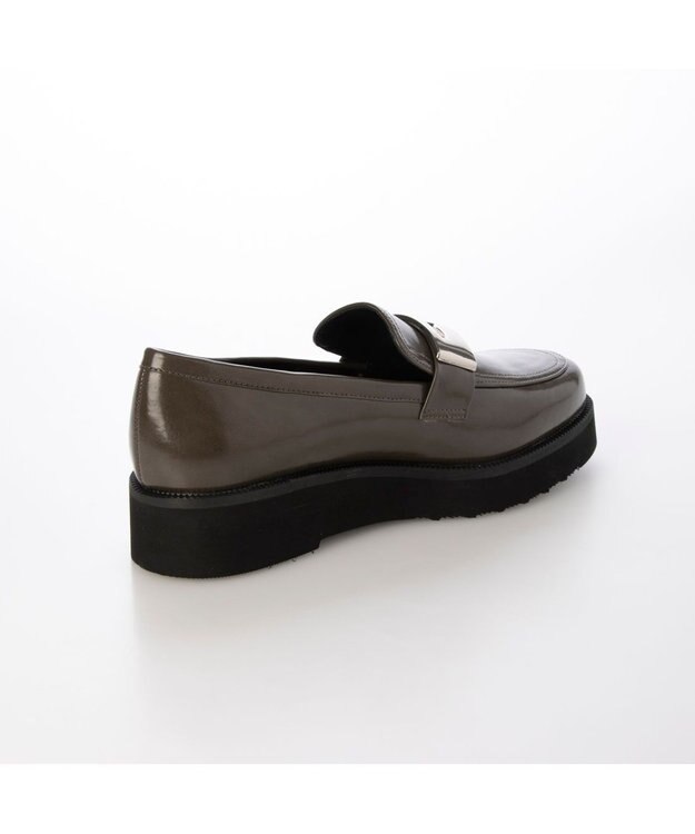 MODE ET JACOMO <carino>【レイン対応】厚底メタルモチーフローファー ダークグレー