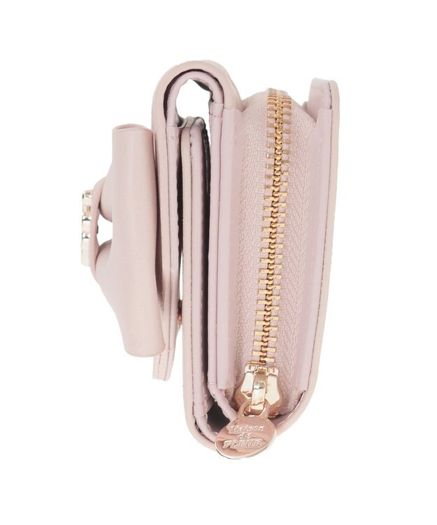 Maison de FLEUR ピンクベルトリボンミニウォレット Pink