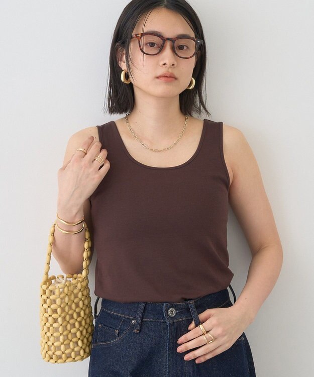AMERICAN HOLIC Uネックタンクトップ Brown