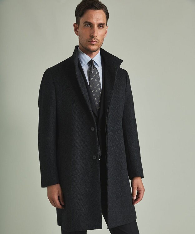 GOTAIRIKU アンゴラビーバー スタンドカラーコート グレー系8