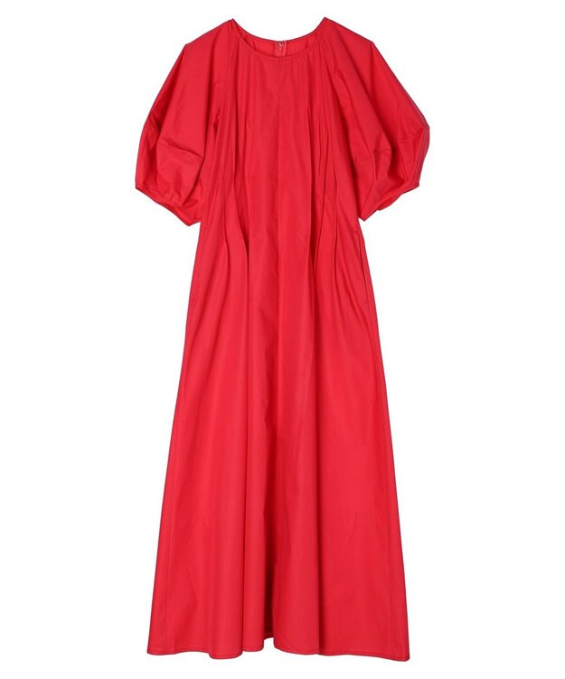 Green Parks ボリューム袖ロングワンピース Red