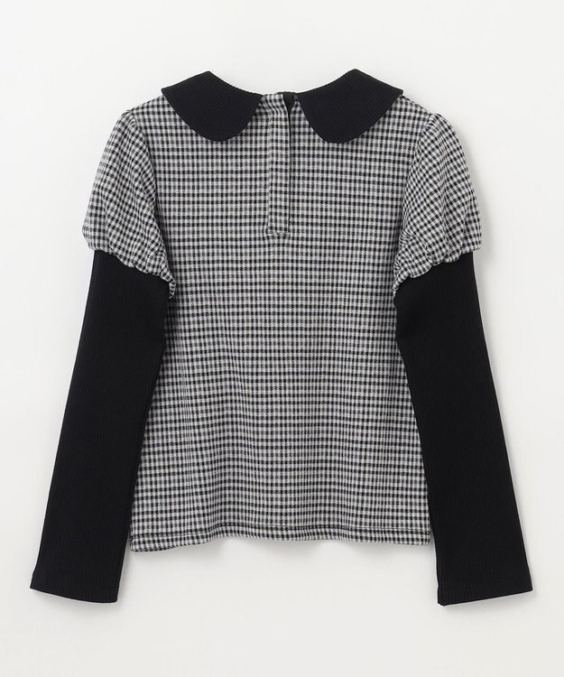 組曲 KIDS 【150-160㎝】チェックジャガード トレーナー ブラック系3