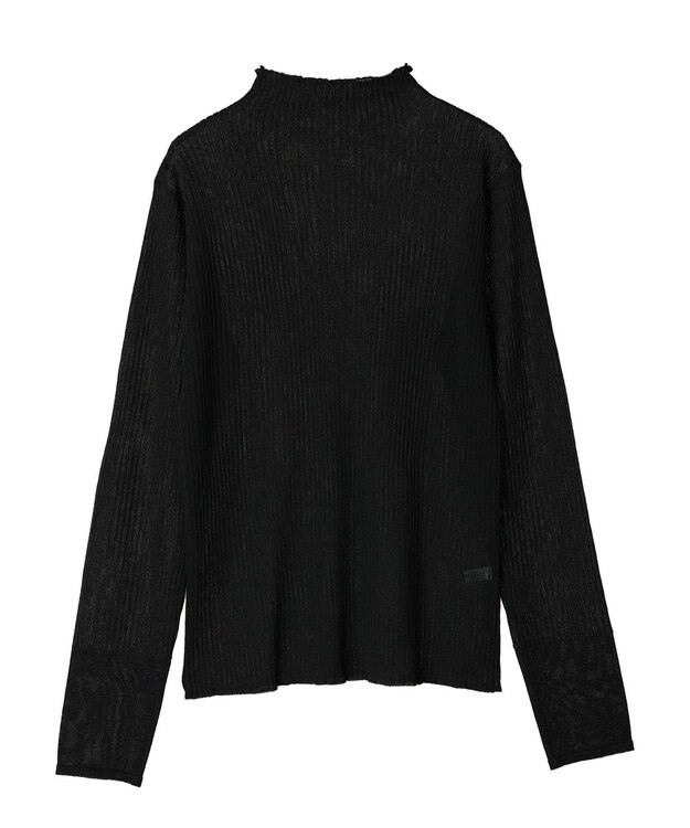 Green Parks AnriettMusee ラメ切替スリーブリブシアーニット Black