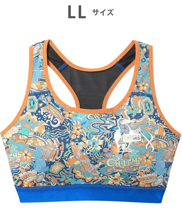 CW-X 【WOMEN】 CW-X 【CHUMS (チャムス)コラボ】 スポーツブラ スポーツゆれケアブラ 【スポーツ時のゆれからバストを守る】 ノンワイヤー トレーニング ジョギング レディース LNY120 /ワコール ブルー