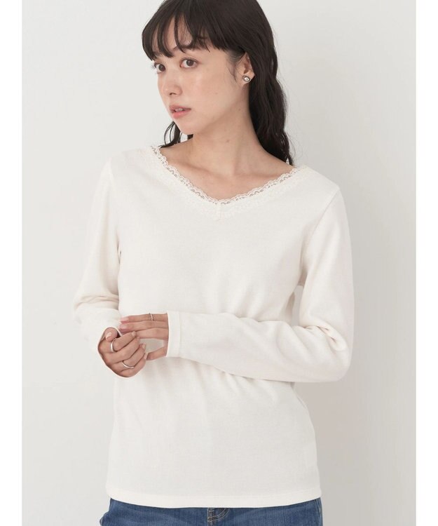 earth music&ecology 前後２ＷＡＹ襟レースプルオーバー