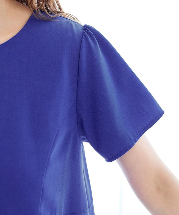 Tiaclasse L 【洗える】サイド切替ワンピース ブルー