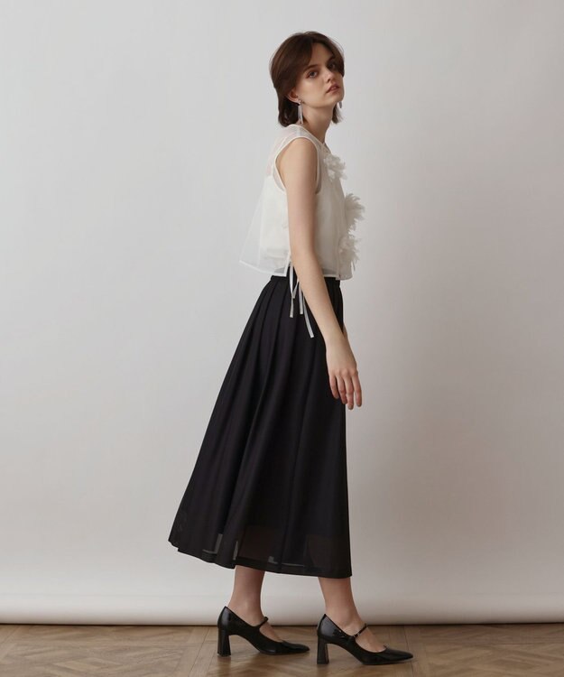 GRACE CONTINENTAL メッシュフラワートップ ホワイト