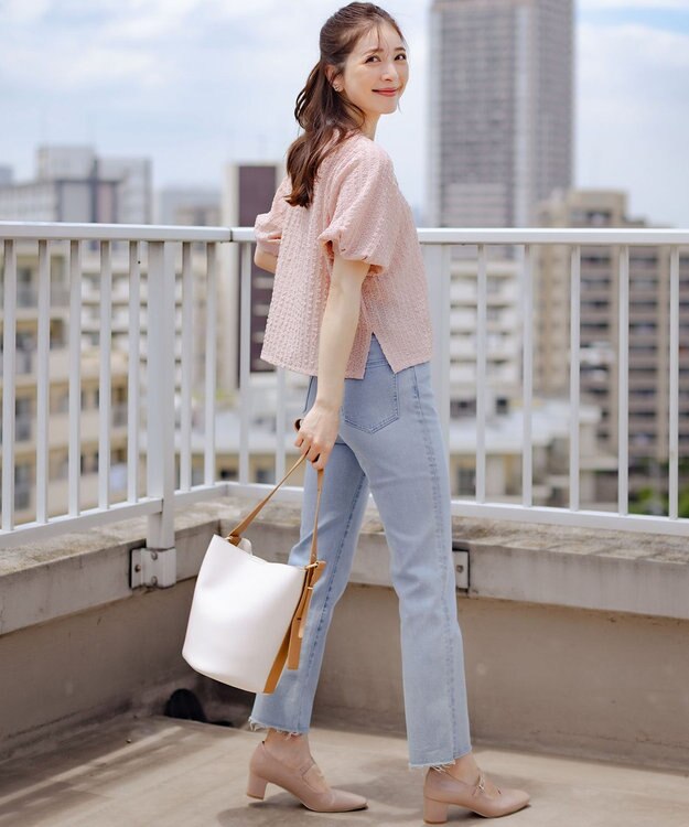 組曲 バケツ トートバッグ アイボリーキャメル系