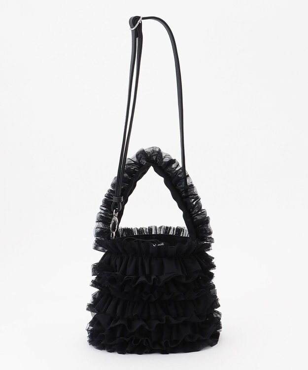 LA BAGAGERIE 【MONICA】チュールフリル2WAYバッグ ブラック