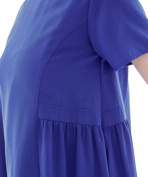 Tiaclasse 【洗える】サイド切替ワンピース ブルー