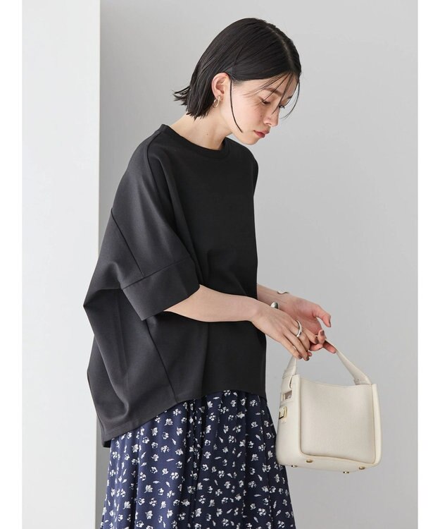 AMERICAN HOLIC 抗菌防臭＋接触冷感　コクーンカットプルオーバー Black