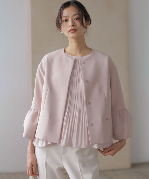 組曲 S 【WEB限定】ジョーゼットシフォンプリーツ ブラウス ピンク系