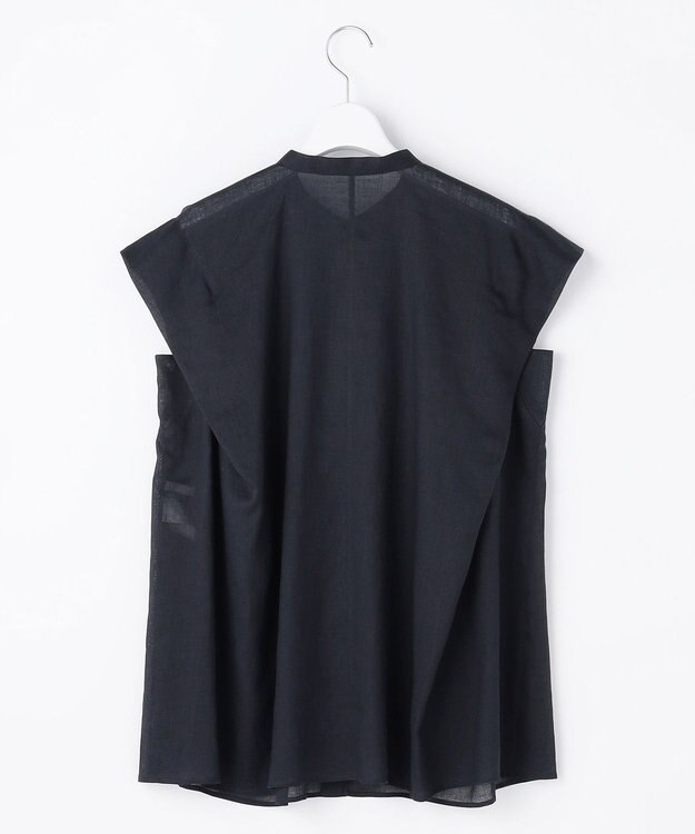 自由区 L 【WEB限定カラーあり】シアーラミーローンバンドカラー ブラウス ネイビー