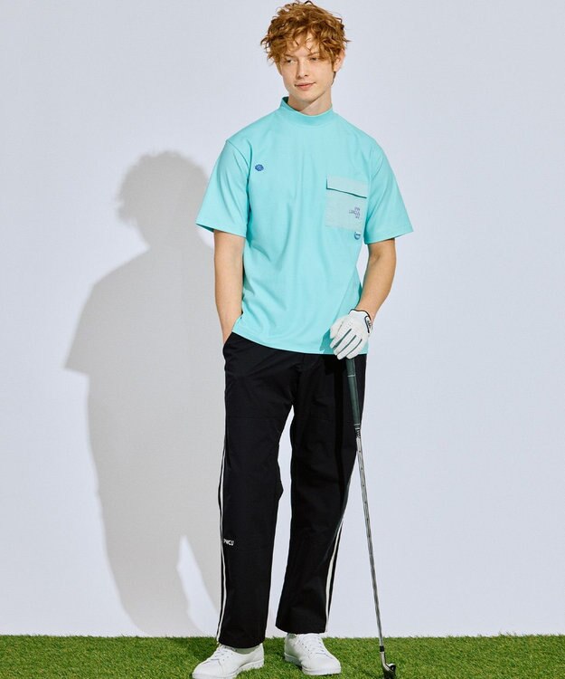 PW CIRCULUS 【UV遮蔽率99.5%  UVカット/速乾/ストレッチ】【GOLF OUT掲載】【MEN】ポケットモックT  ゴルフ ブルー系