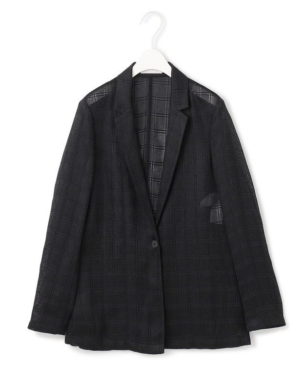 ICB スクエアチェックレノクロス レースジャケット ブラック系