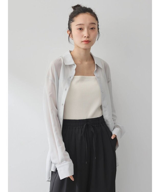 earth music&ecology バックスリットシアーシャツ Mint