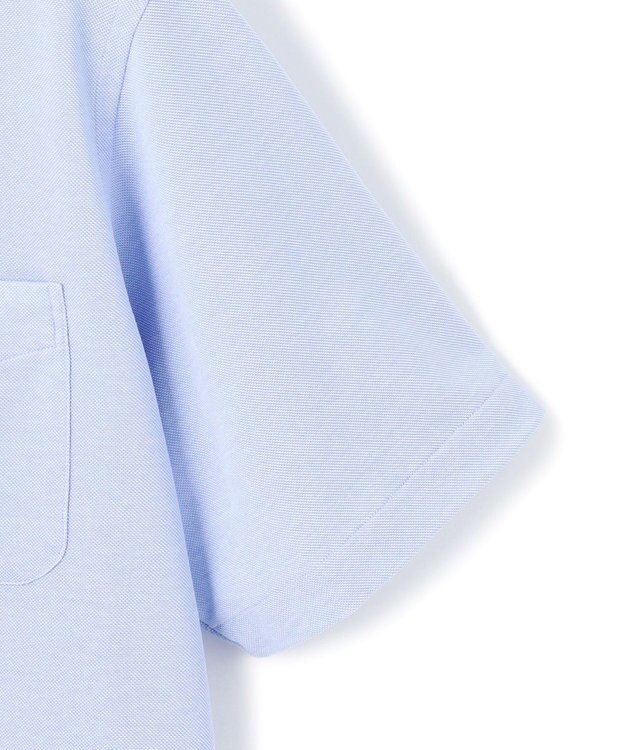 J.PRESS MEN 酷暑の清潔感もこれ一枚で【吸水速乾 / 抗菌防臭 / 防シワ】【J.PRESS OXFORD JERSEY】カノコインレイ半袖 シャツ / B.D. サックスブルー系