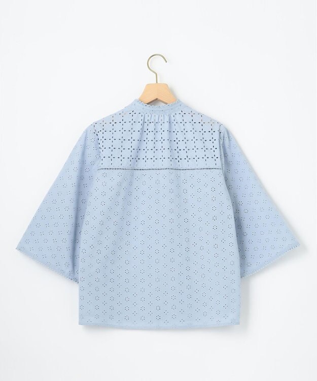 組曲 【WEB限定カラーあり】エンブロイダリーレース フレアスリーブブラウス 【WEB限定】サックス系9