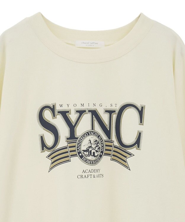 Green Parks アソートカレッジロゴ裏毛プルオーバー Ecru