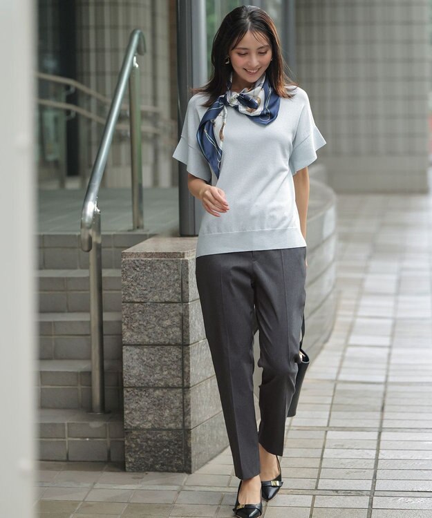 ANY SIS 【and GIRL掲載/アイスタッチ】フレンチスリーブ ニット シルバー