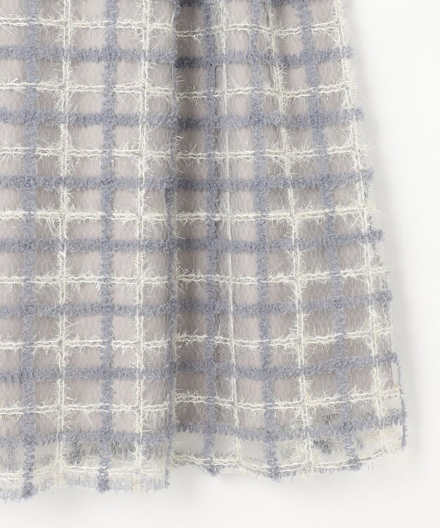 Feroux ラメチェック フレアスカート ブルー系