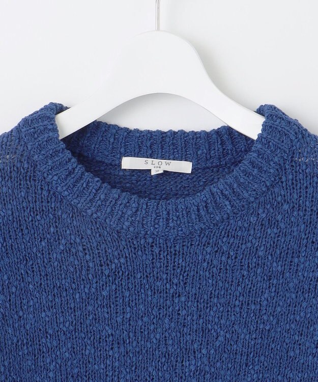 23区 【SLOW/一部店舗限定】リボンヤーン クルーネック ニット ブルー系