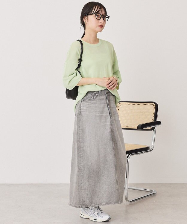 AMERICAN HOLIC 配色コクーンシルエットニット Light Green