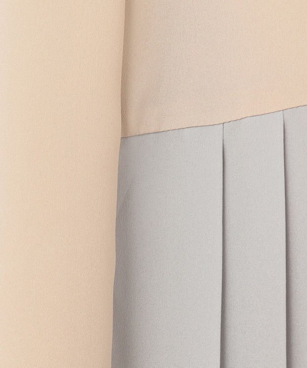 GRACE CONTINENTAL プリーツ配色ワンピース グレー