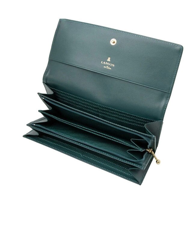 LANVIN en Bleu リュクサンブール かぶせ長財布 ディープグリーン