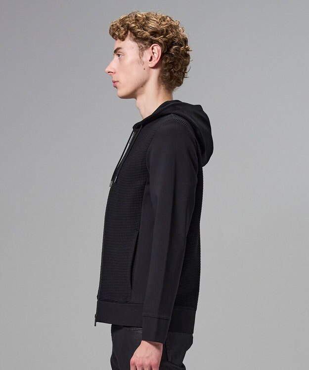 JOSEPH HOMME 【オリジナル素材 】ライトタックジャージー   ジップアップフーディー ブラック系