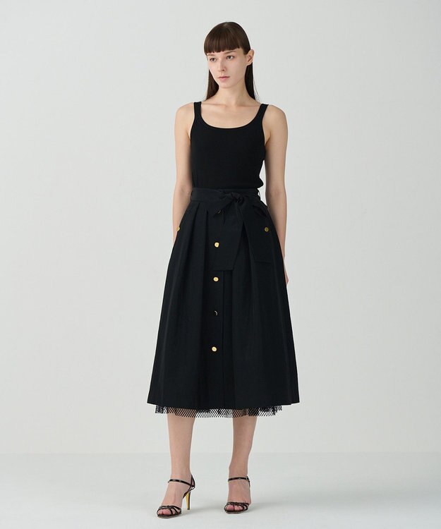 GRACE CONTINENTAL レイヤードタックスカート ブラック