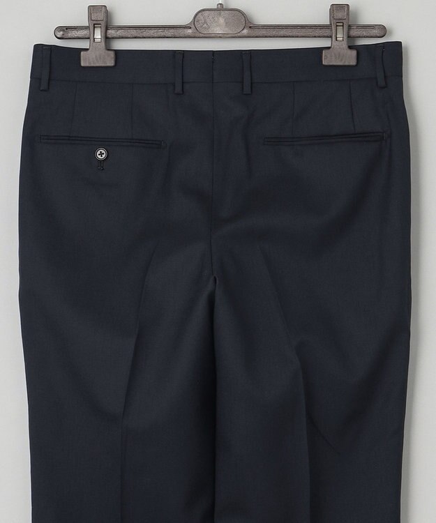 GOTAIRIKU ロングセラー【洗える/折り目加工/シワになりにくい/ウエストアジャスター】ウォッシャブル サマーウール100％パンツ_定番色(ノータック)23/24年モデル ネイビー系