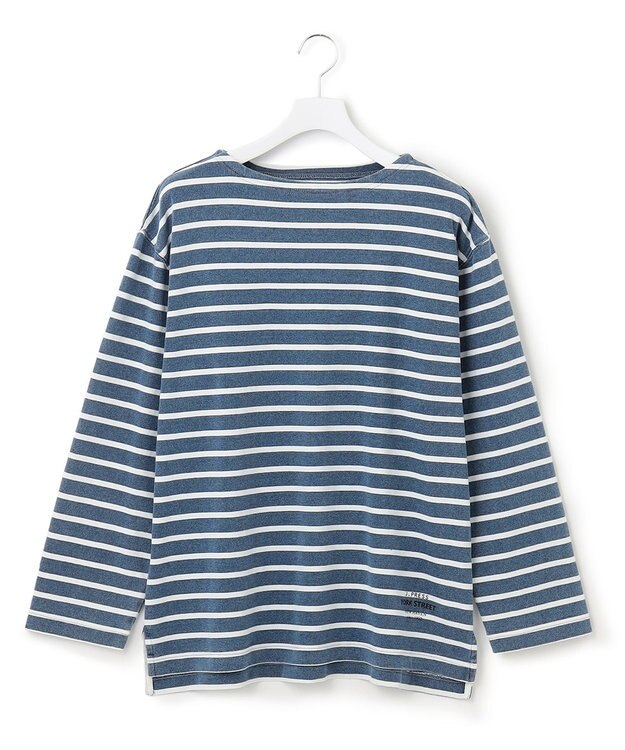 J.PRESS YORK STREET 【UNISEX】インディゴボーダーロングTシャツ サックスブルー系1
