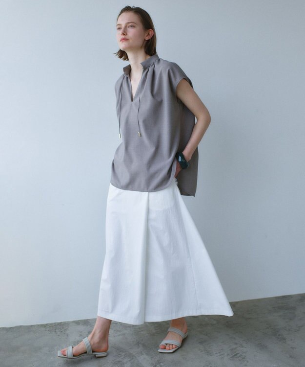 BEIGE， YANN / ラップタック フレアスカート White