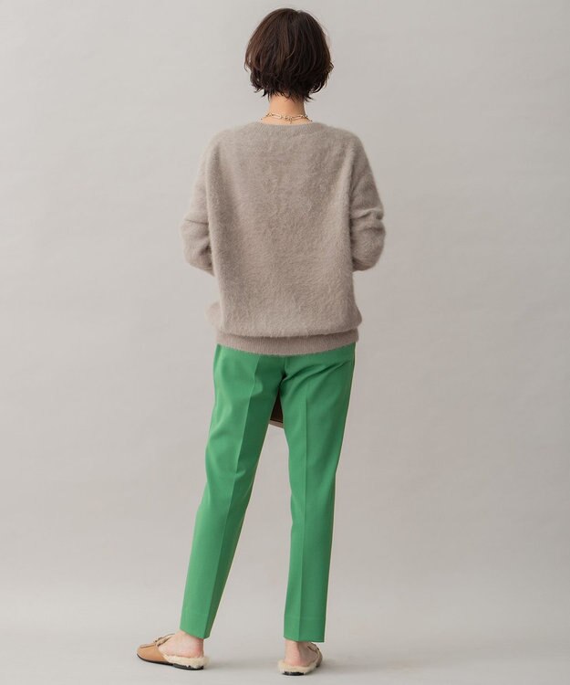 自由区 フォックスカシミヤ Vネックニット カーキ系