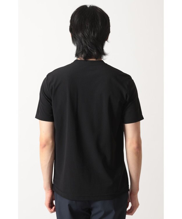 DAKS エンボスロゴ ポリエステルTシャツ ブラック