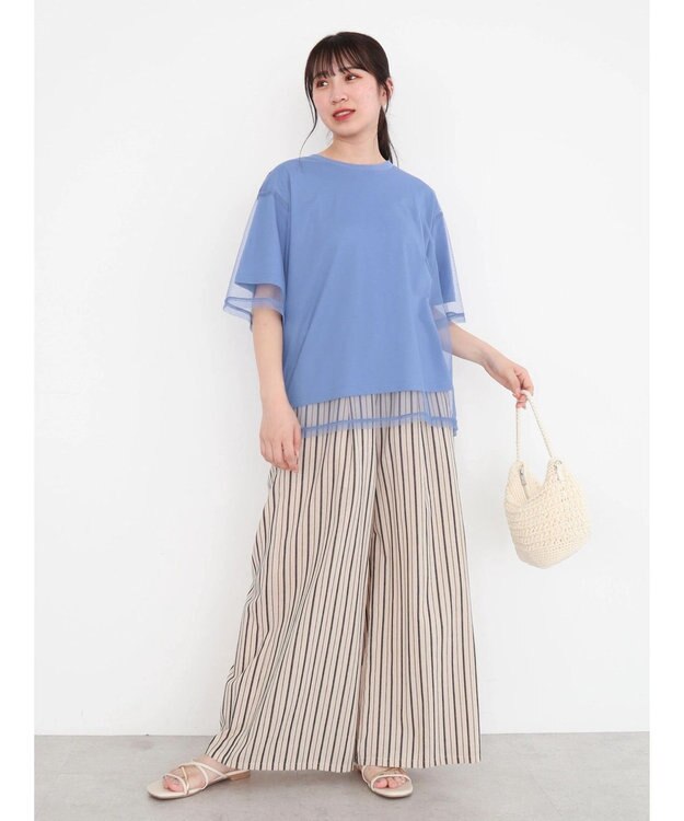 Green Parks BEST PRICE チュールレイヤードプルオーバー Blue