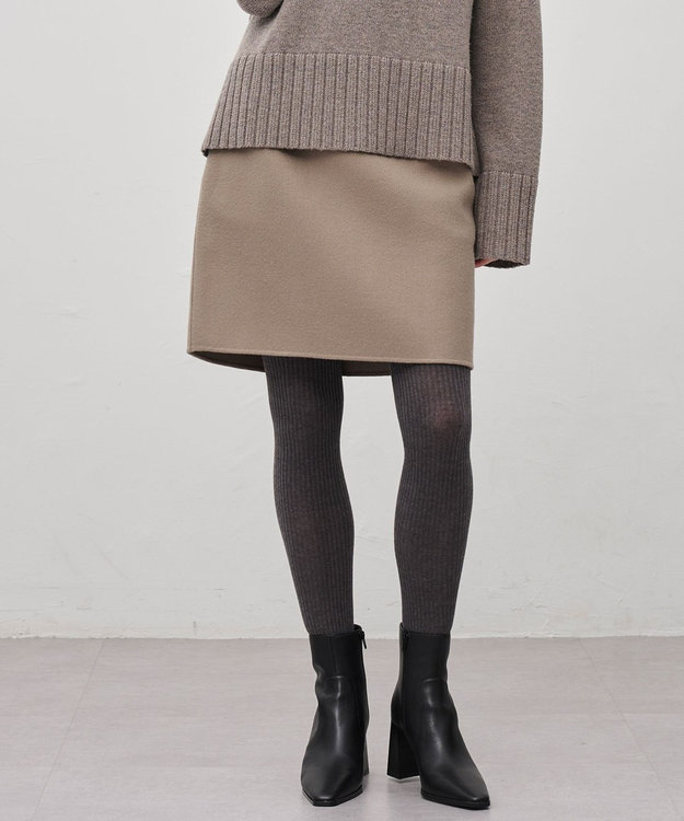 uncrave メルトンリバー ミニスカート トープ