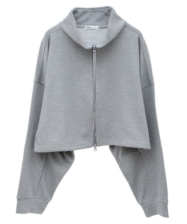 CRAFT STANDARD BOUTIQUE 【WEB限定】裏毛ダブルジップショートスウェット/24AW Gray Mixture