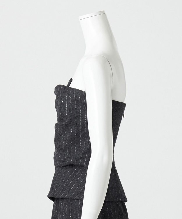 23区 S 【エステータ】ストライプシークイン ビスチェ グレー系